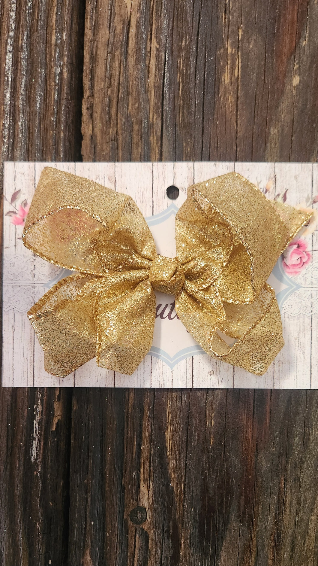 SM GOLD GLITTER BOW