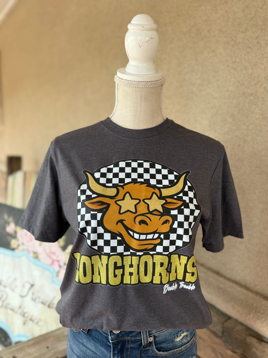 GAME DAY POWER SPIRIT TEE -Checkered
