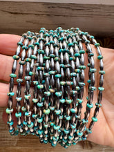 Load image into Gallery viewer, 14.5-Inch Turquoise Rondelle &amp; Sterling Torpedo Bead Choker
