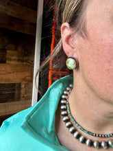 Load image into Gallery viewer, Stud Earrings Palomino Turquoise &amp; Sterling Silver
