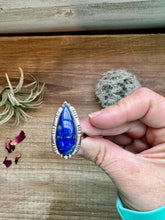 Load image into Gallery viewer, Lapis ring  -adjustable - Lapis and sterling silver
