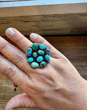 Load image into Gallery viewer, Round ring- size 6.5 - Sonoran Gold turquoise ring and sterling silver
