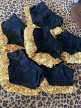 Load image into Gallery viewer, KIDS BLACK &amp; GOLD SEQUIN SHORTS
