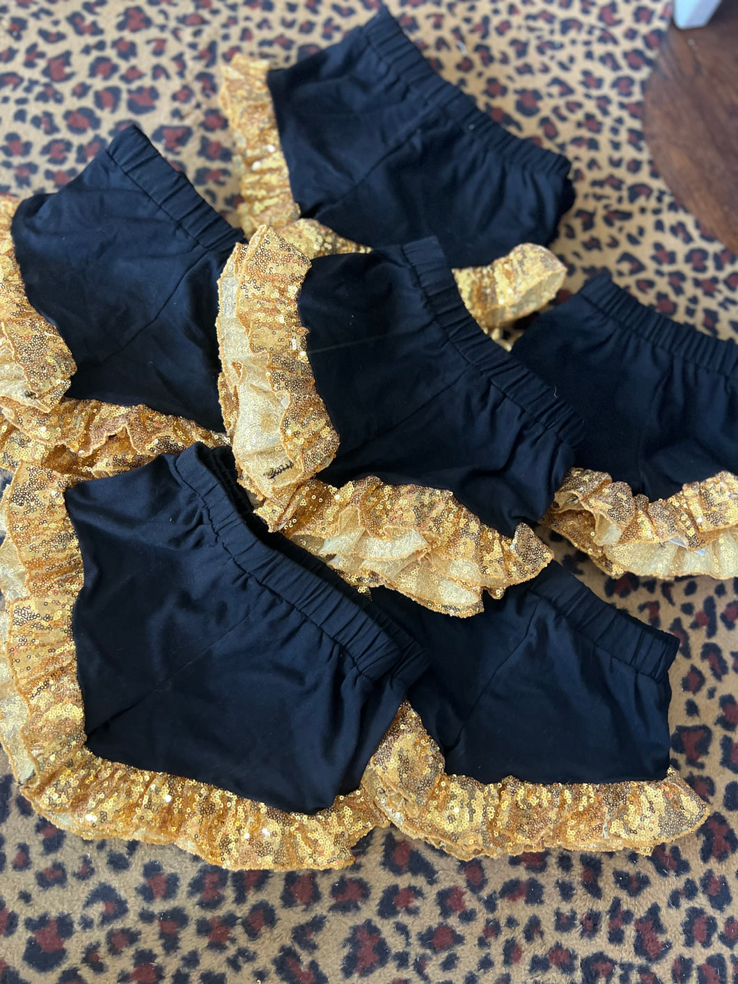 KIDS BLACK & GOLD SEQUIN SHORTS