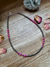 Load image into Gallery viewer, 17 inch long Pink opal faceted &amp; Sterling Silver Pearls
