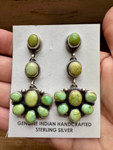 Load image into Gallery viewer, Big Dangle Sonoran Gold Turquoise Stud Earrings
