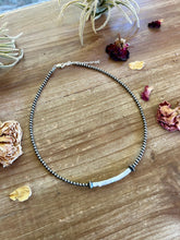 Load image into Gallery viewer, white shell choker with 3 mm Sterling Silver Pearls
