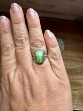 Load image into Gallery viewer, Small Ring- size 6 - Sonoran Gold Turquoise &amp; Sterling Silver
