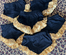 Load image into Gallery viewer, KIDS BLACK &amp; GOLD SEQUIN SHORTS
