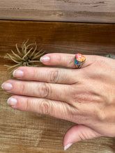 Load image into Gallery viewer, Heart Ring - Size 6 -Dahlia ring and sterling silver
