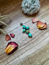 Load image into Gallery viewer, Cross Pendant - Kingman Turquoise &amp; Sterling Silver
