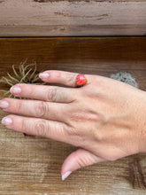 Load image into Gallery viewer, Heart Ring - Size 6 -Dahlia ring and sterling silver IIII
