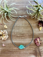 Load image into Gallery viewer, 3 mm Sterling Silver Pearls with flat natural turquoise - western jewelry
