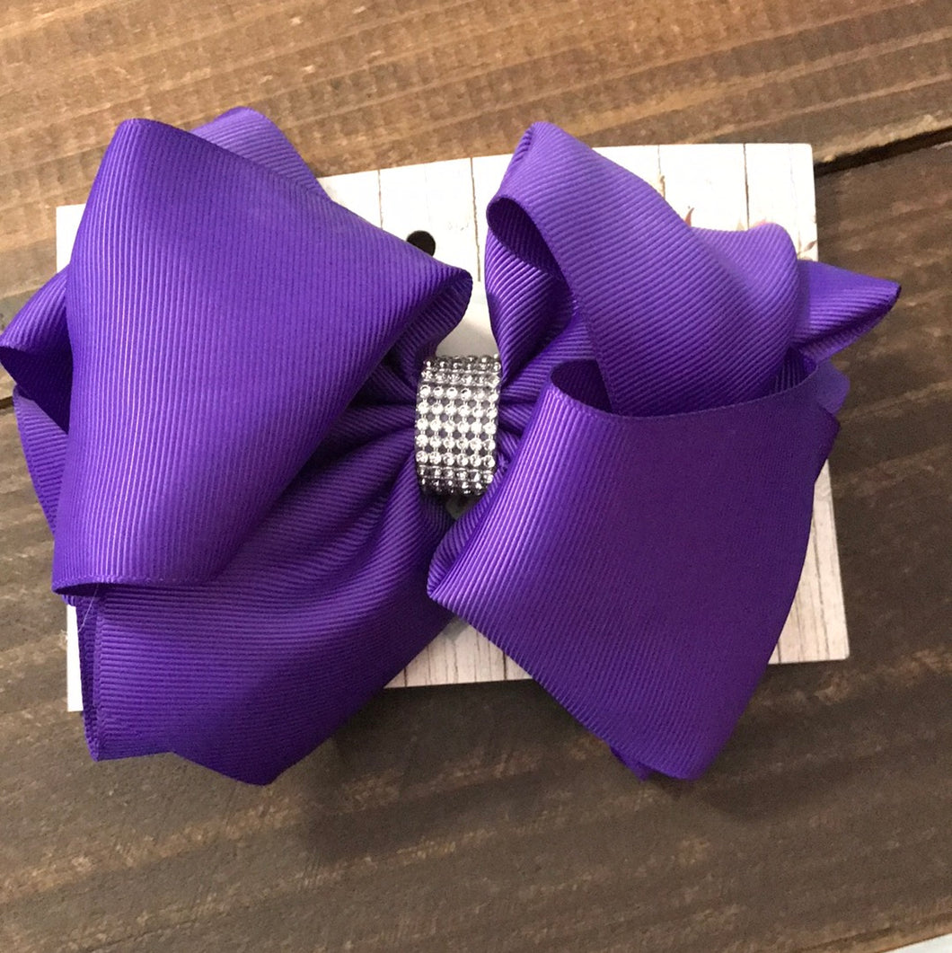 DARK PURPLE DOUBLE STACKED BOW