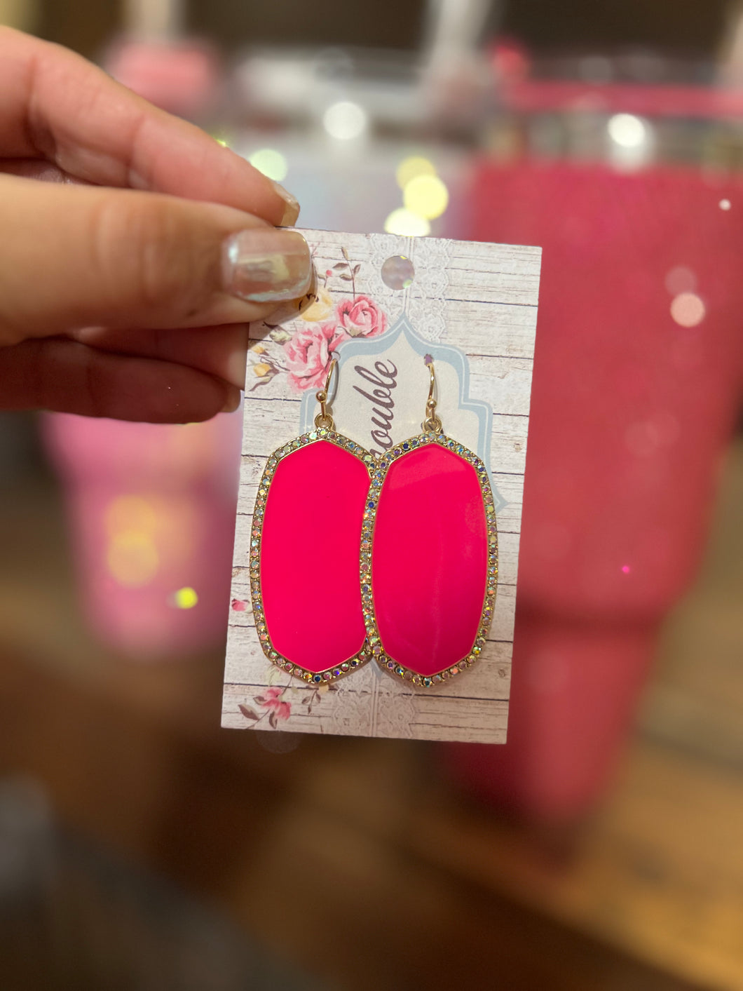 Love Earrings -Pink