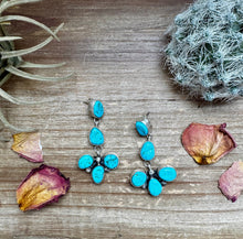 Load image into Gallery viewer, Big Dangle Earrings - Kingman Turquoise &amp; Sterling Silver
