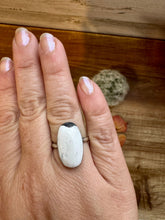 Load image into Gallery viewer, Small Ring - Size 8 - White Buffalo Ring &amp; sterling silver II
