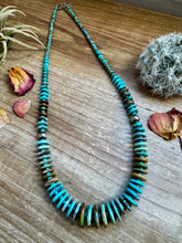 Load image into Gallery viewer, 23 inch graduated turquoise necklace tri-color
