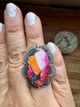 Load image into Gallery viewer, Oval rings - adjustable -Dahlia ring and sterling silver
