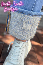 Load image into Gallery viewer, KREEK EMBROIDERED CUFFED JEANS
