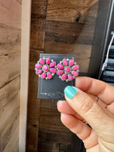 Load image into Gallery viewer, Cluster Earrings – Pink Opal &amp; Sterling Silver
