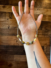 Load image into Gallery viewer, 14 inch 3 mm sterling silver pearls  choker - with bumblebees beads
