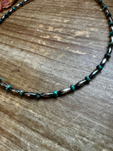 Load image into Gallery viewer, 14.5-Inch Turquoise Rondelle &amp; Sterling Torpedo Bead Choker

