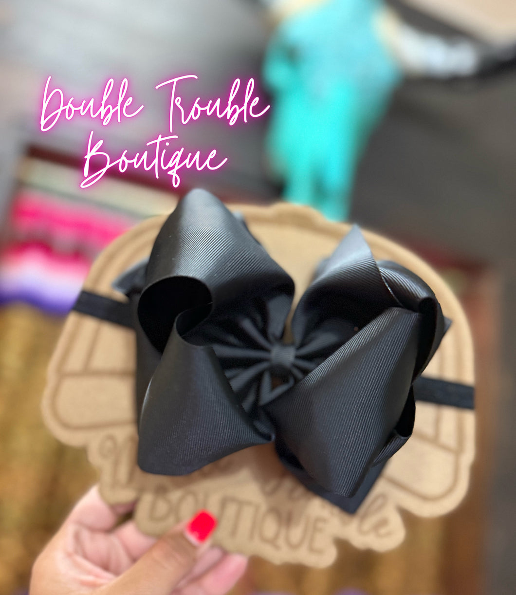 BLACK DOUBLE STACK BABY HEADRWRAP