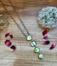 Load image into Gallery viewer, 4 Stones Palomino turquoise necklace lariat
