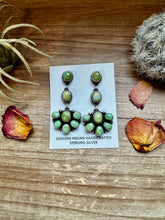 Load image into Gallery viewer, Big Dangle Sonoran Gold Turquoise Stud Earrings
