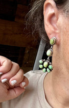 Load image into Gallery viewer, Big Dangle Sonoran Gold Turquoise Stud Earrings
