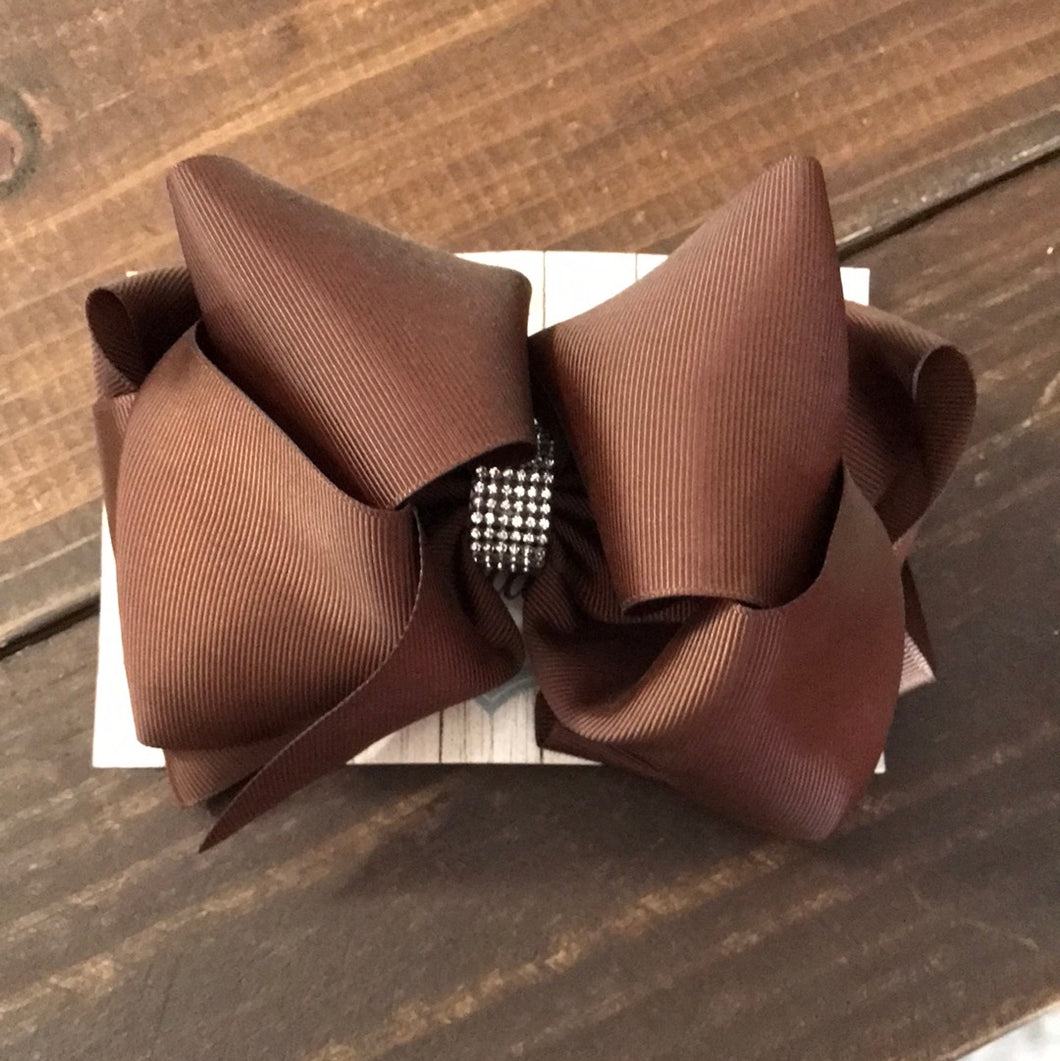 DARK BROWN DOUBLE STACKED BOW