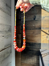Load image into Gallery viewer, 22 Inch red spiny and sterling silver pearls
