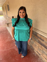 Load image into Gallery viewer, BABYDOLL TURQUOISE TOP
