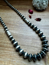 Load image into Gallery viewer, Sterling silver pearls - 30 inch with barrel beads
