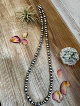 Load image into Gallery viewer, 34 inch Necklace - 8-10 mm &amp; 5 mm saucer Sterling Silver Pearls
