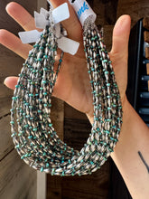 Load image into Gallery viewer, 14.5-Inch Turquoise Rondelle &amp; Sterling Torpedo Bead Choker
