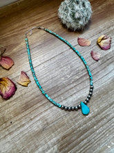 Load image into Gallery viewer, 6 mm Sterling Silver Pearls choker real turquoise

