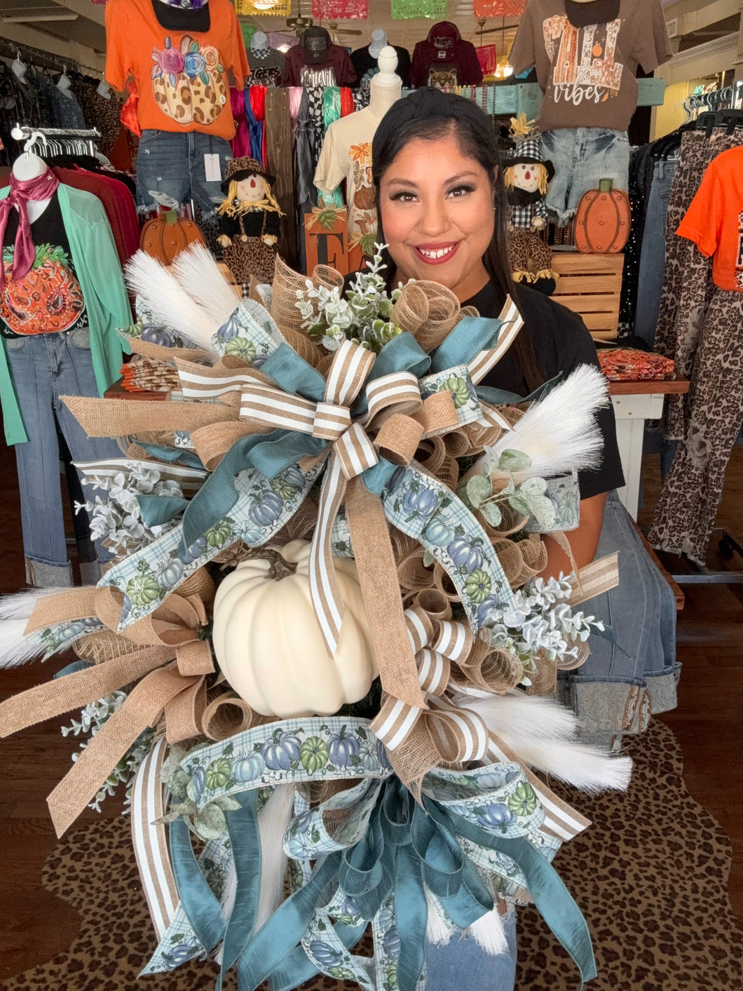 The Blues Pumpkin Fall Lux Wreath