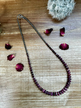 Load image into Gallery viewer, 20 Inch purple spiny shell and 3 mm sterling silver pearls
