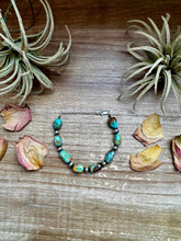 Load image into Gallery viewer, Turquoise Nugget &amp; 6mm Sterling Silver Pearl Bracelet
