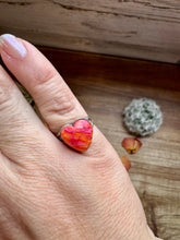 Load image into Gallery viewer, Heart Ring - Size 6 -Dahlia ring and sterling silver IIII
