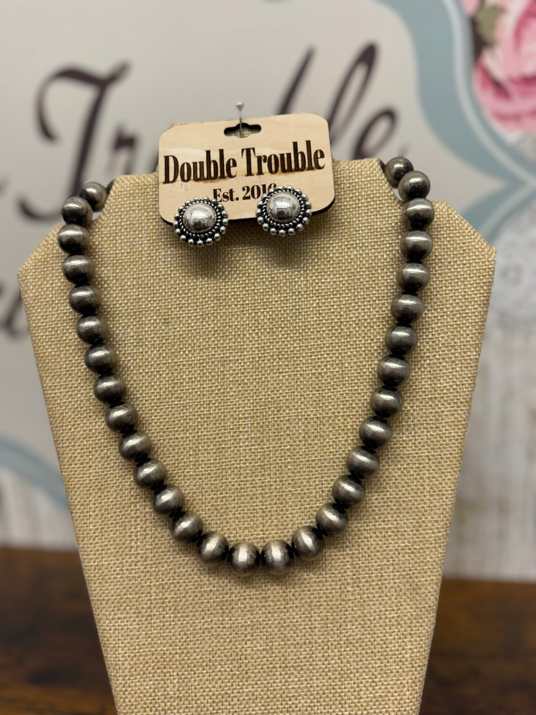 9inch -Thick Silver Pearl Necklace