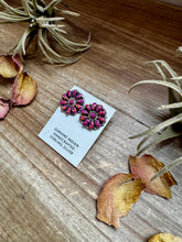 Load image into Gallery viewer, Cluster Earrings – Dark Pink Opal &amp; Sterling Silver
