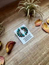 Load image into Gallery viewer, Half Cluster Earrings – Turquoise &amp; Sterling Silver
