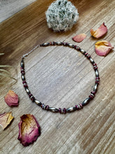 Load image into Gallery viewer, Torpedo choker Sterling Silver Pearls and Purple Spiny
