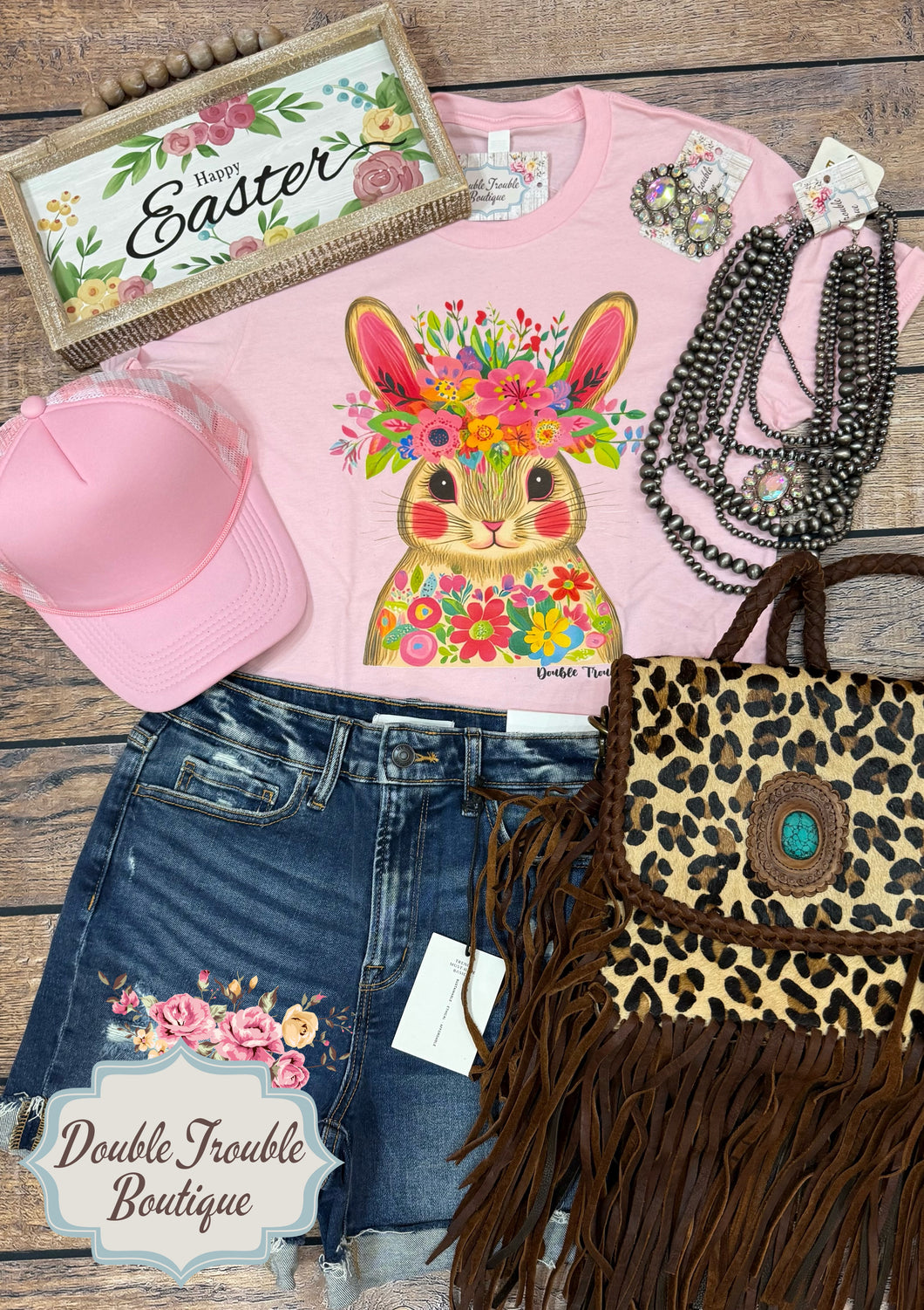 FLORAL BUNNY GRAPHIC TEE