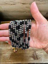 Load image into Gallery viewer, 18 Inch 5 mm Sterling Silver Pearls necklace with Black Onyx
