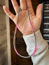Load image into Gallery viewer, 17 inch long Pink opal faceted &amp; Sterling Silver Pearls
