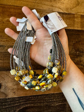 Load image into Gallery viewer, 14 inch 3 mm sterling silver pearls  choker - with bumblebees beads
